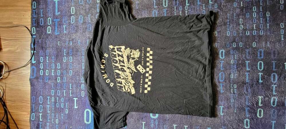 Gildan Domino's New York Style Pizza T-Shirt Size L Black